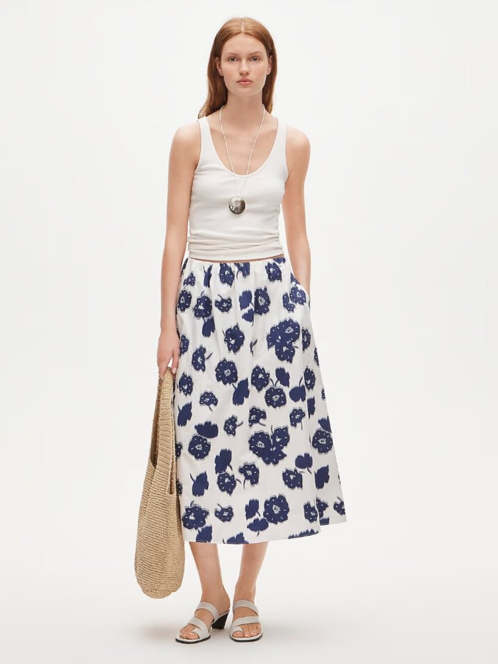 Beckett embellished midi skirt in blurred floral print XS